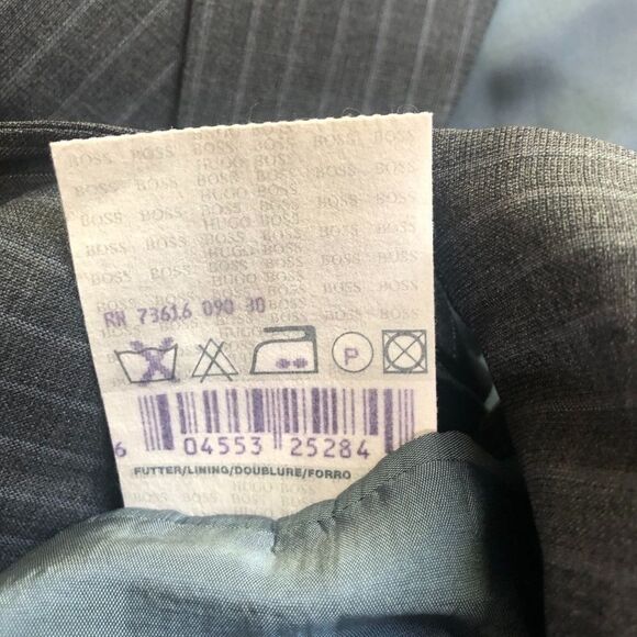 HUGO BOSS Jacket, Gray with Pinstripes, 44L - Picture 7 of 7
